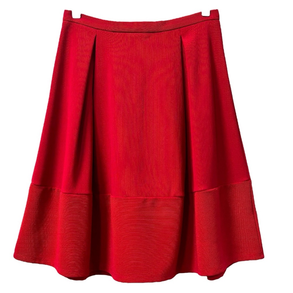 Ezra Women’s Red A-Line Pleated Midi Classic Skirt. Sz M